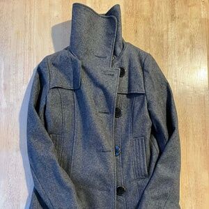 Wool 50 % blend funnel neck peacoat Canadienne